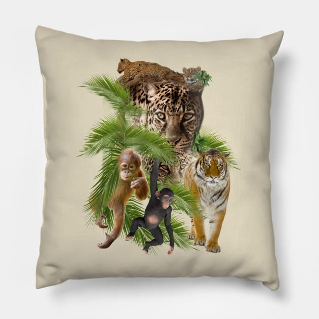 Joyful African Jungle Pillow by Nadine8May