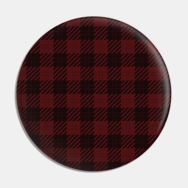 Checker Tartan Red and Black Pin by Food in a Can