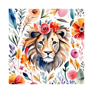 Floral lion gift ideas T-Shirt