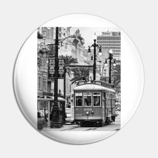 New Orleans Red Streetcar B+W Pin