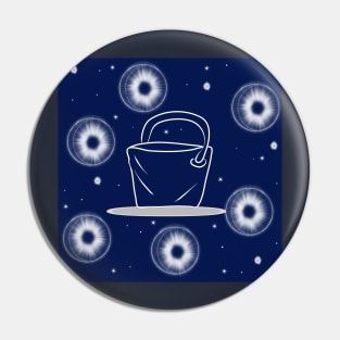 Bucket, container with dark blue color background Pin