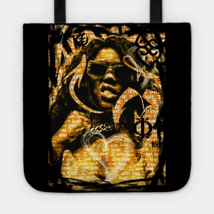 I am Love Black Woman Urban Pop Art Yellow Tote