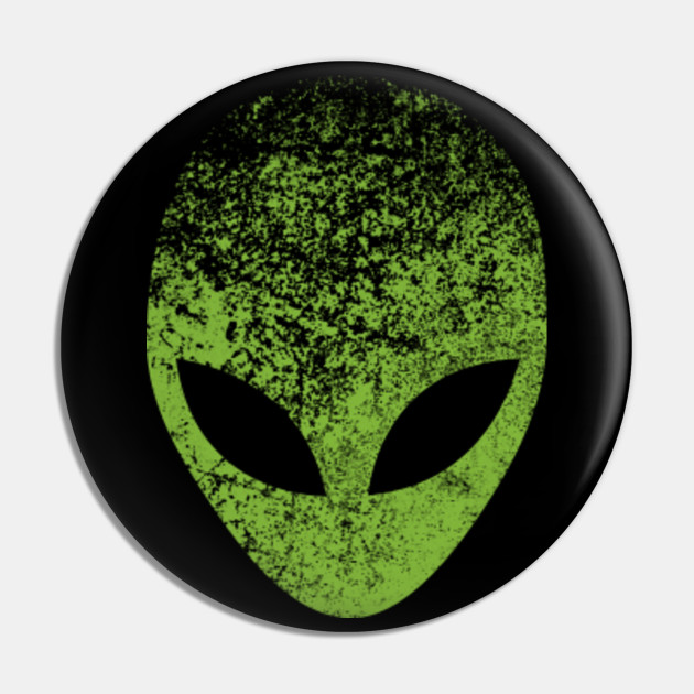 Distressed Effect Green Alien Head Alien Head Pin Teepublic