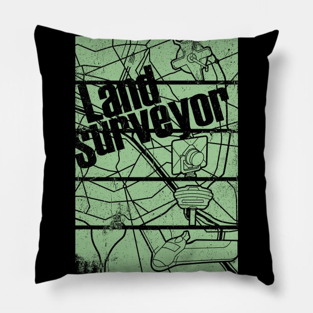 LAND SURVEYOR Pillow by AZMTH CLOTHING