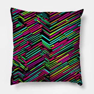 Neon lines pattern Pillow