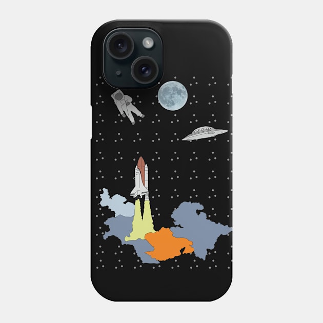 Space shuttle in the galaxy Phone Case by Alex