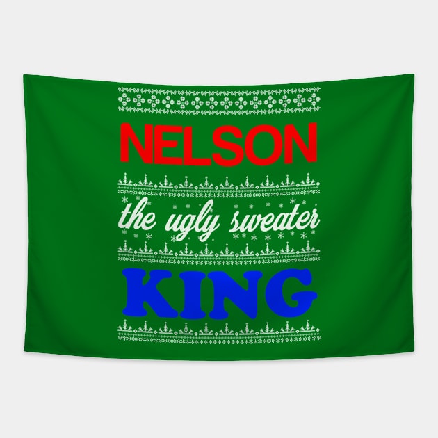 NELSON the Ugly Sweater King> Happy Holidays Tapestry by CoolApparelShop