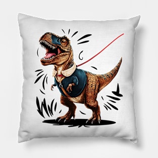 An Adorable DinoDog Rawr pet Pillow