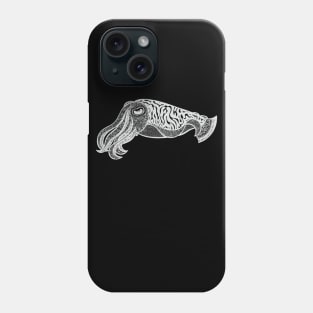 Cuttlefish - hand drawn detailed marine animal design Phone Case