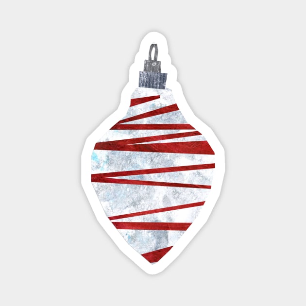 Bauble - Trad scribbly red and white Magnet by Babban Gaelg