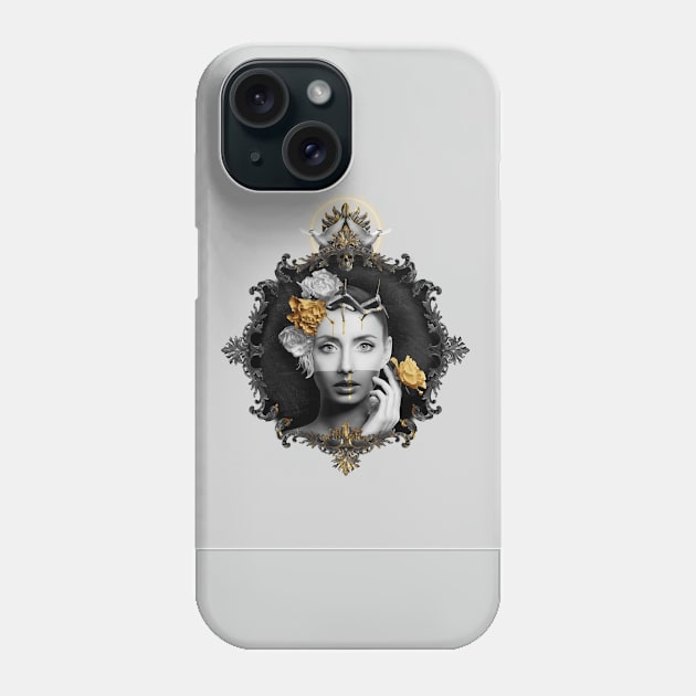 Portrait of a woman in gold Phone Case by Dystopia Arts