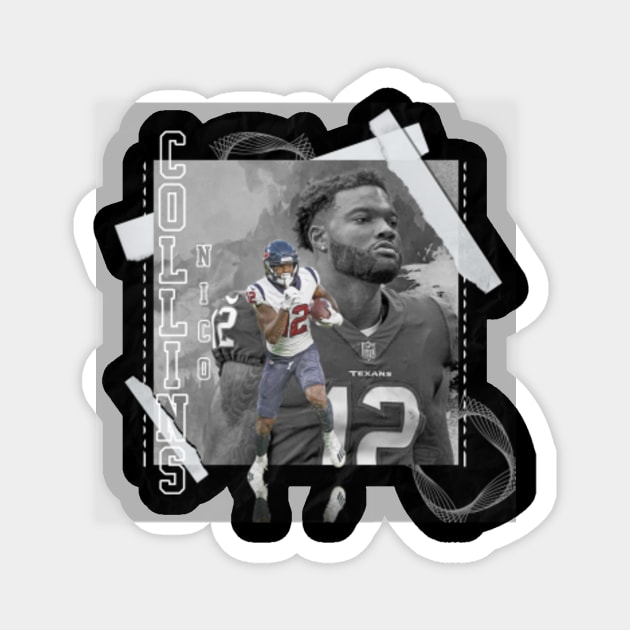 Nico Collins Football Paper Poster Texans 3 - Nico Collins