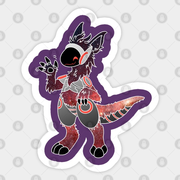 Protogen Fursuit Furry Fursona Cosmic Red stars - Protogen