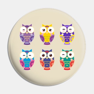 Bright colorful owls  4) Pin