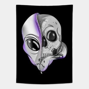 Purple Alien Skull Tapestry