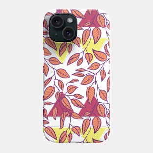 Minimalist Leaf Line Art Illustration as a Seamless Surface Pattern Design Phone Case