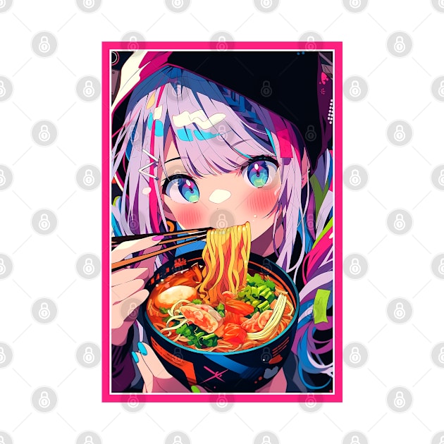 Cute Anime Girl |  Ramen Noodles | Hentaii Chibi Kawaii Design by AlNoah