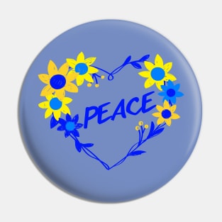 I stand with Ukrainian, sunflowers and heart, peace not war. Pin