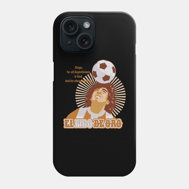 El Pibe de Oro - Diego Maradona Head Juggle Portrait for True Football Aficionados Phone Case by Boogosh