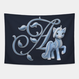 Monogram A Custom Unicorn Tapestry