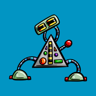 Cute Cartoon Robot Design Sci-fi Character Triangle T-Shirt