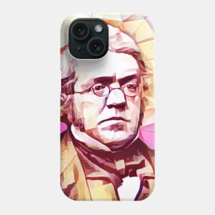 William Makepeace Thackeray Pink Portrait | William Makepeace Thackeray Artwork 13 Phone Case