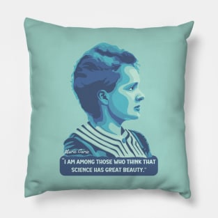 Marie Curie Portrait and Quote Pillow