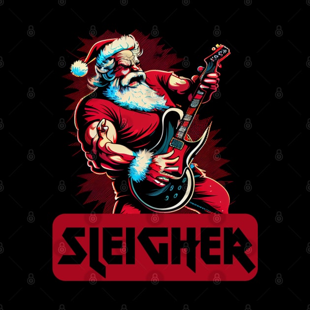Sleigher, hail Santa, Metal Santa by Teessential