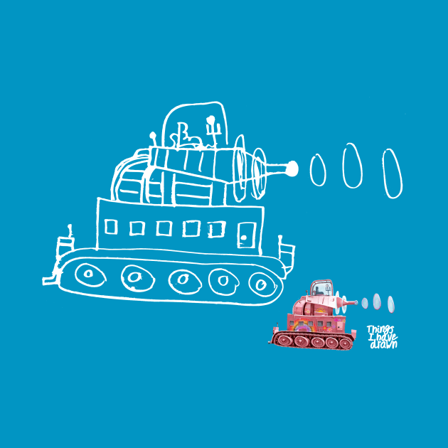 Bubble Machine Tank / White Outline by Things I Have Drawn