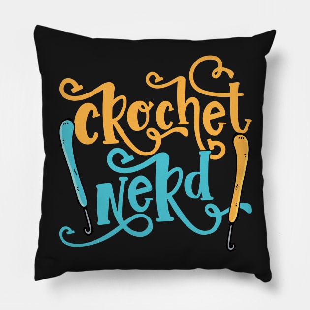 Crochet Nerd - Grandma Mom Crocheting Yarn Lover print Pillow by theodoros20