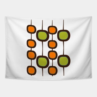 Atomic Age Inspired Art in Green and Orange Tapestry