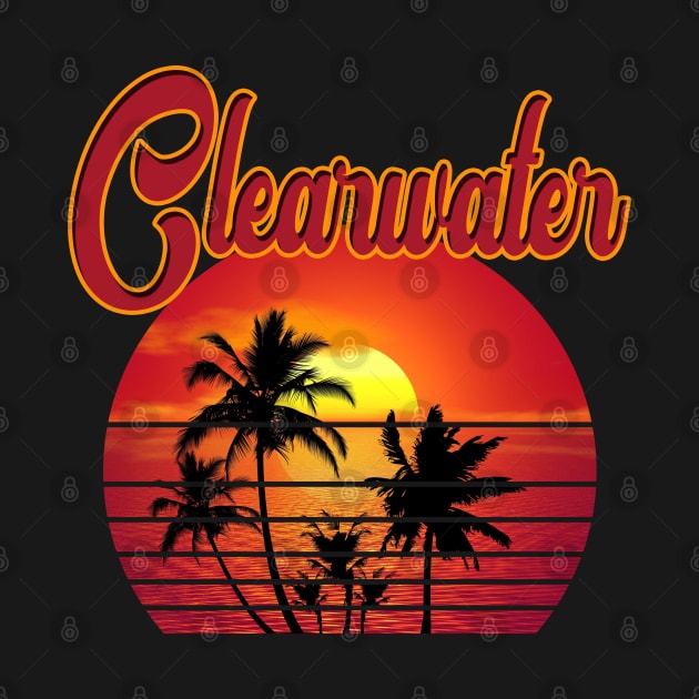 Clearwater Retro Vintage Sunset Beach by bougieFire