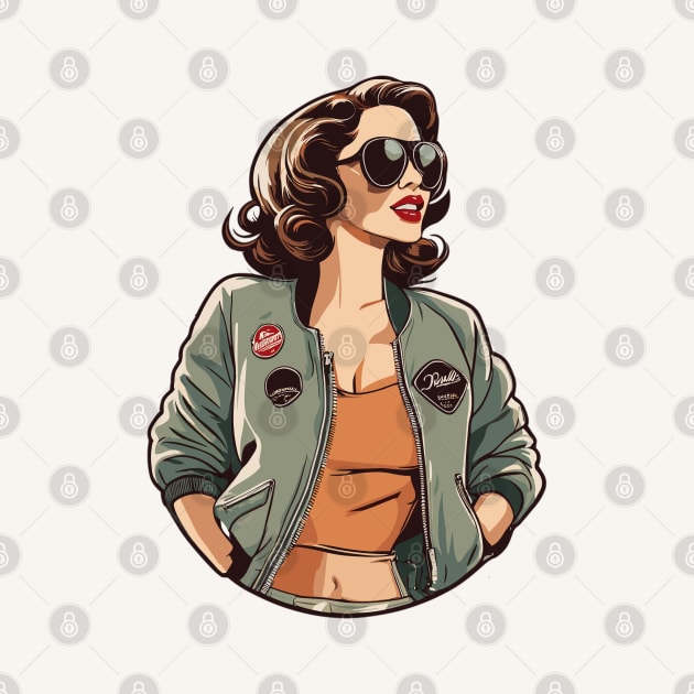 Trendy Bomber Jacket Swag Gal Pin UP Girl by di-age7