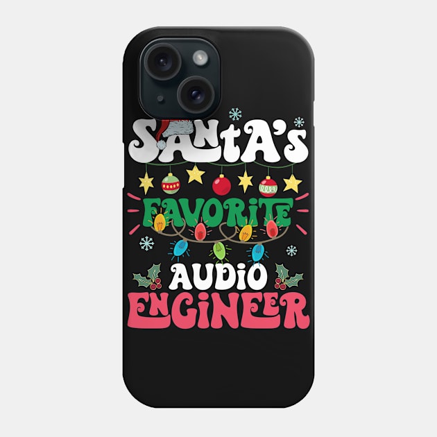 Santa's Favorite Audio Engineer Santa Hat Xmas Lights Christmas Phone Case by nangtil20