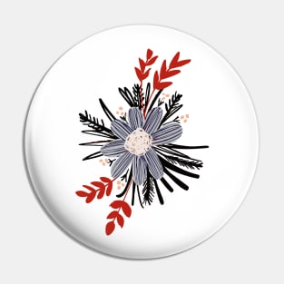 Black, red and white cosmos wild flowers Pin