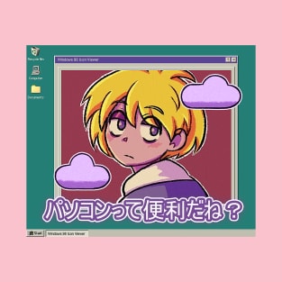 Vaporwave aesthetic windows 95 anime T-Shirt