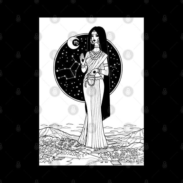 Indian Virgo In Black Design by OlgaMaletina