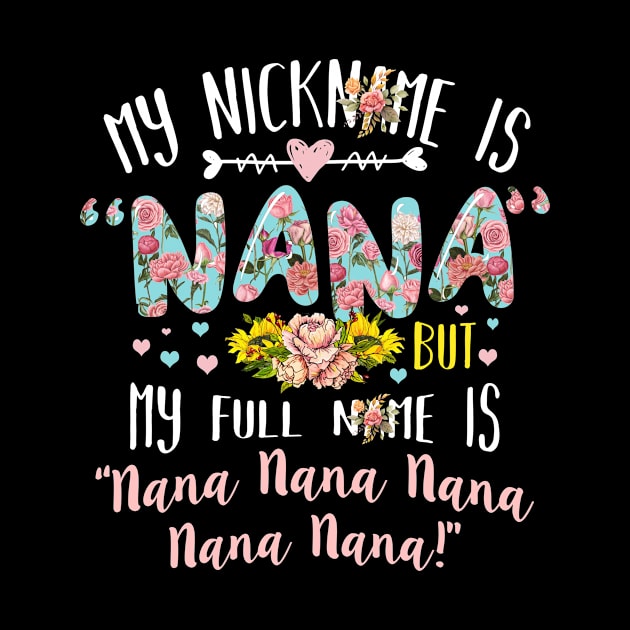 My Nickname Is Nana But My Full Name Is Nana nana nana Floral Mothers Day by anesanlbenitez