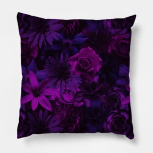 Mystical Moon Night Flowery Pillow