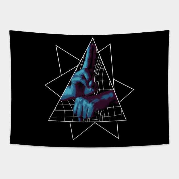 Streetwear design - Hand Sign Tapestry by HelixCreation