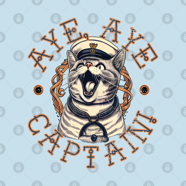 Aye Aye Captain. Sailor Cat by April Snow 