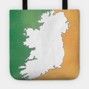 Ireland map in Irish flag colors distressed style Tote