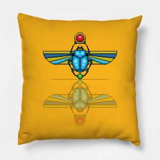 Egyptian Scarab Beetle pixel art Pillow