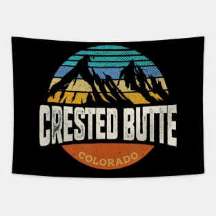 Retro Crested Butte Colorado Outdoors Mountain Graphic Tapestry