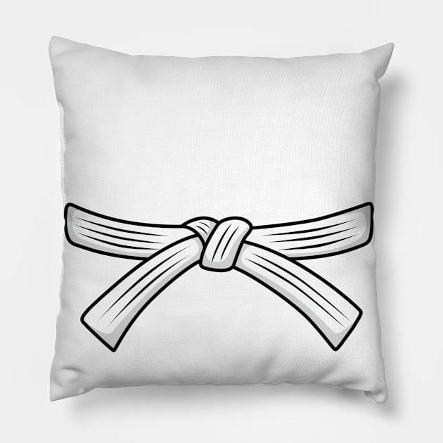 White belt Karate Kyokushin Wado Goju Shotokan Shito ryu Pillow by LaundryFactory