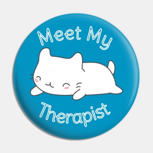 Funny Cat Therapist T-Shirt Pin