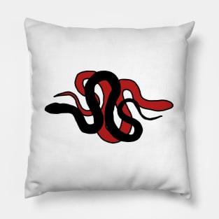 Red and black snakes (horizontal) Pillow