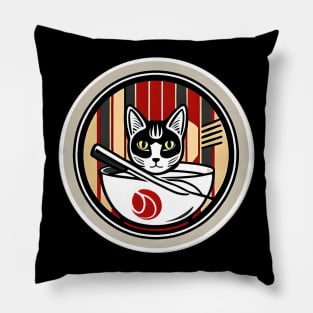 Cute Japanese Cat ramen Pillow