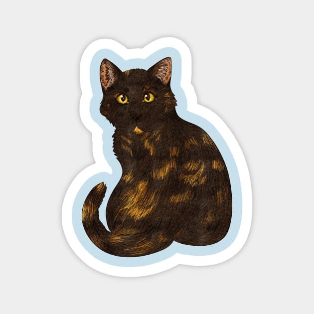 Tortie Cat Magnet by Blacklightco