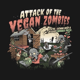 Attack of the Vegan Zombies Funny Vegan Halloween T-Shirt